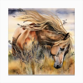 Horse In The Grass Canvas Print