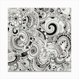 Black And White Doodle Canvas Print