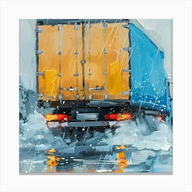 Truck In The Rain Canvas Print