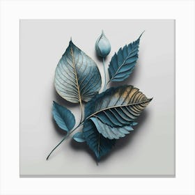 Blue Leaves Canvas Print