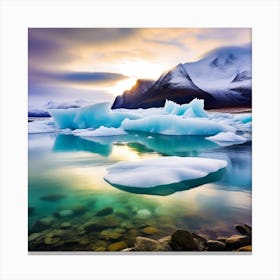 Icebergs In The Water 17 Canvas Print