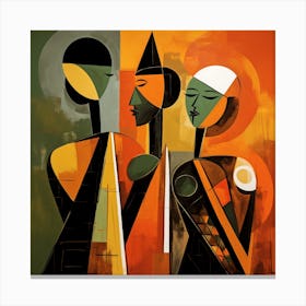 Three Women By Neeraj Kumar Canvas Print