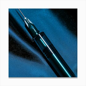 Needle On A Blue Cloth Canvas Print