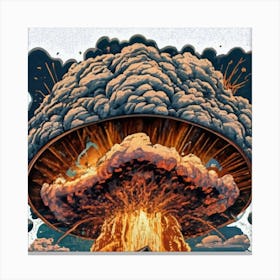 Wooden hut left behind by an atomic explosion 17 Canvas Print