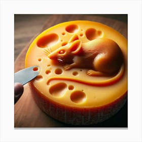 Cheese Shaped Like A Mouse Canvas Print