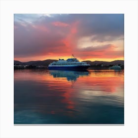 Sunset On A Cruise Ship Canvas Print