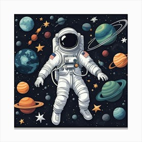 Astronaut In Space 10 Canvas Print