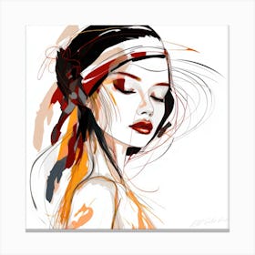 Headband Crown - Fashion Illustration Canvas Print