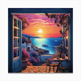 Sunset From The Window Canvas Print