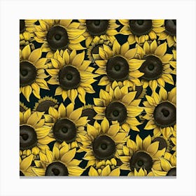Sunflower pattern  Canvas Print