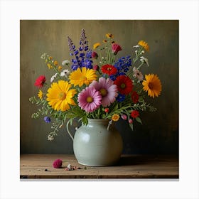 Leonardo Lightning Floral Still Life With Wildflowers Art 3 Canvas Print