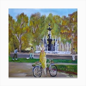 Fountain In The Park Mendoza Argentina Canvas Print