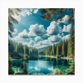 Lake In The Woods 4 Canvas Print