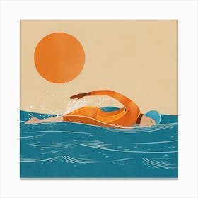 Swimming In The Ocean Canvas Print