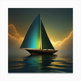 Sailboat At Sunset Canvas Print