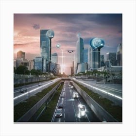 Futuristic Cityscape 43 Canvas Print