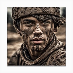 Soldier In The Mud Canvas Print