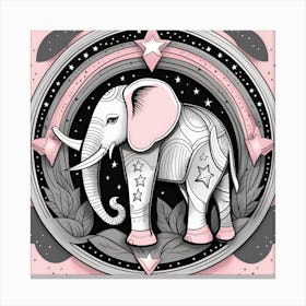 Elephant In Pink Canvas Print