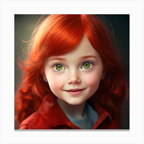 Little Girl With Red Hair Canvas Print