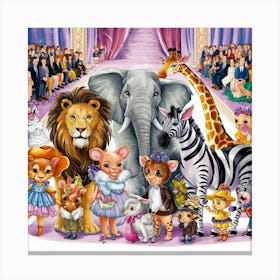 A Vibrant Illustration Of A Variety Of Safari Anim X9zyp8hrsusenodwbg9d6w Smtoottbs5epkifn3puubq Canvas Print