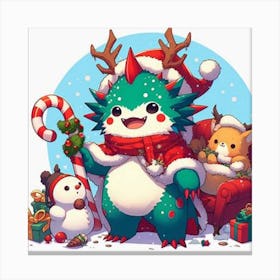Santa Monster Canvas Print