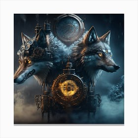 Steampunk Wolf 8 Canvas Print