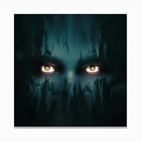 Image Of Pair Of Glowing Eyes In The Darkness Op (1) Canvas Print