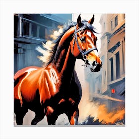Horse In The City 1 Canvas Print