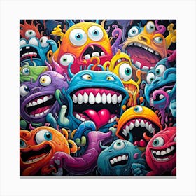 Monsters Graffiti Art for wall decor 1 Canvas Print