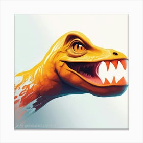 Orange Dino Canvas Print