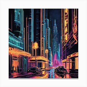 Neon City 4 Canvas Print