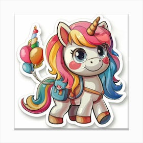 Unicorn Sticker 153 Canvas Print