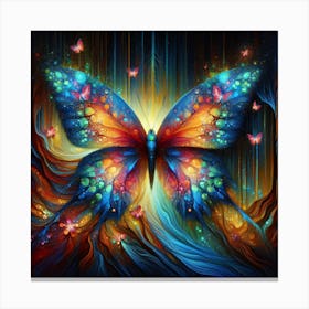 Surrealist Vibrant Butterfly II Canvas Print