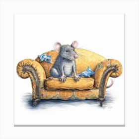 Rat On The Couch Canvas Print