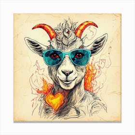 Goat In Sunglasses 1 Canvas Print