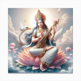 godess saraswati Canvas Print