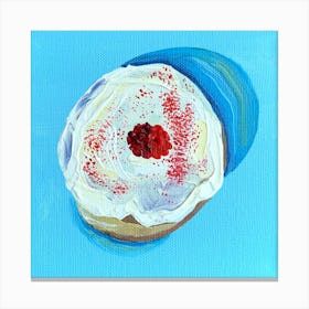 Raspberry Donut Square Canvas Print