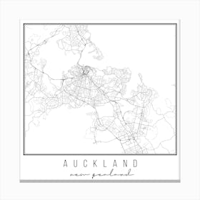 Auckland New Zealand Street Map Canvas Print