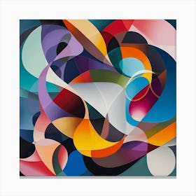 Trendy Abstract Shapes, Vibrant Colors Art Canvas Print