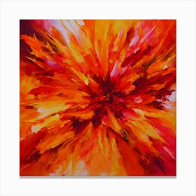 Fiery Sunset Floral Burst Canvas Print