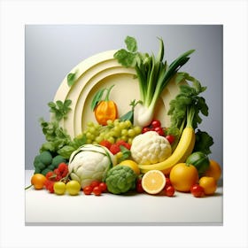 A wonderful assortment of fruits and vegetables Canvas Print