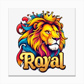 Royal Lion Illustration Canvas Print