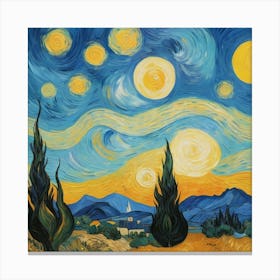 Starry Night Art Print 2 Canvas Print