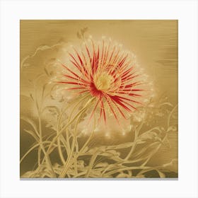 Golden Cactus Flower Canvas Print