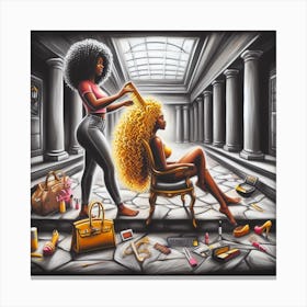 'The Hairdresser' Canvas Print