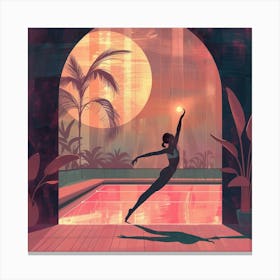 Dancer At The Pool Canvas Print