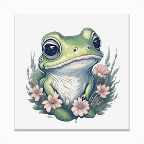 Floral Frog (4) Canvas Print