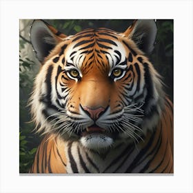Tiger Looking At Prey Canvas Print