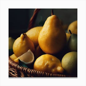 Pears In A Basket Canvas Print