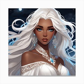 White Haired Beauty Canvas Print